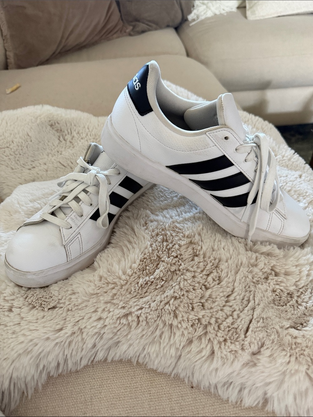 adidas Grand Court 2.0 White & Black Sneakers (Women's Size 8.5)